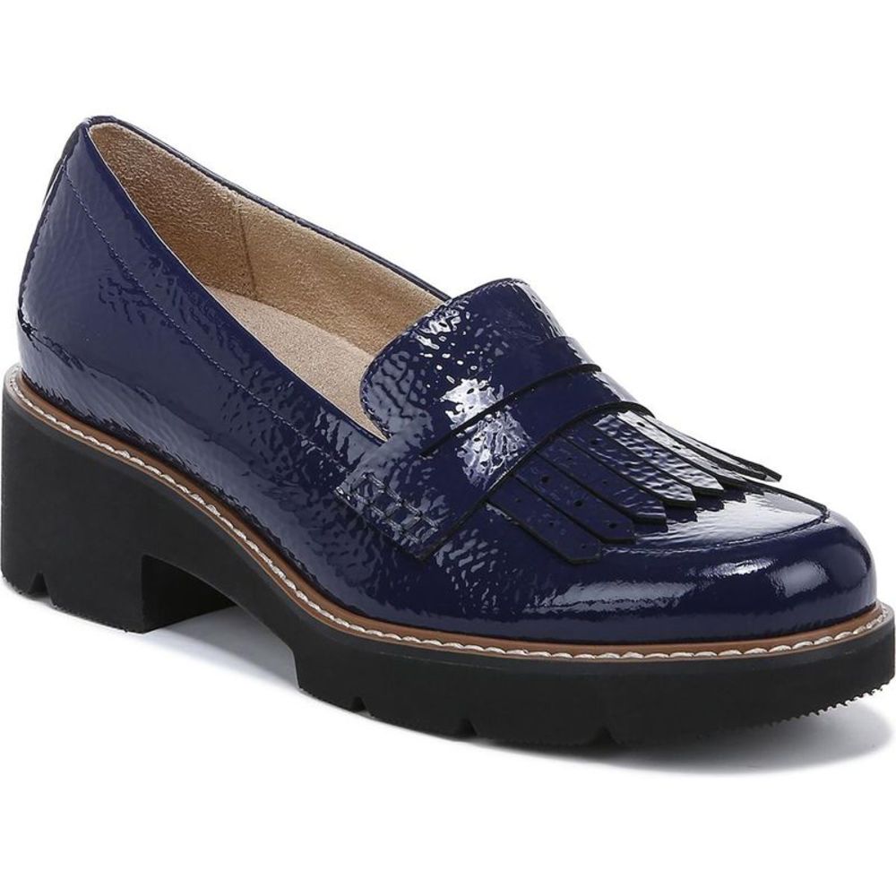 Naturalizer Womens Darcy  Navy Patent Leather Memory Foam Loafers Shoes NWT